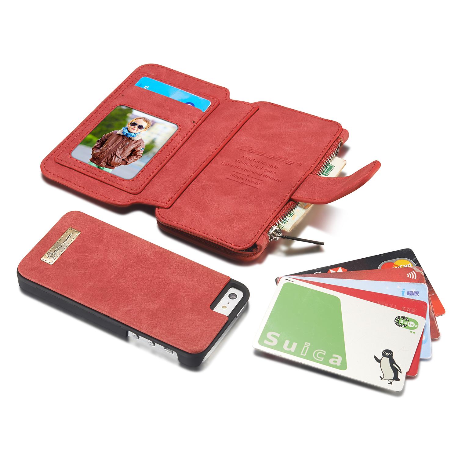 Multi-slot Mobiltaske iPhone 5/5S/SE rød