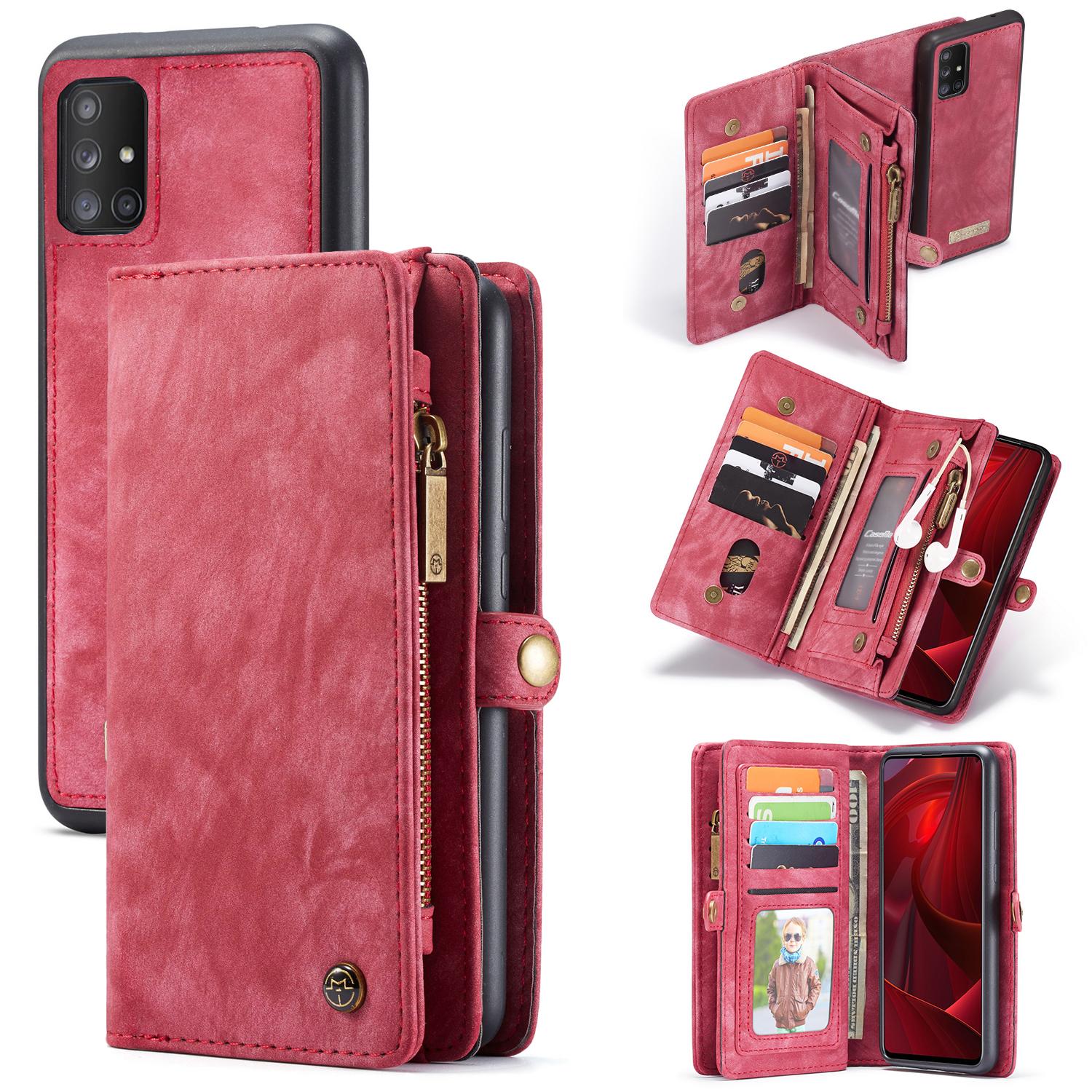 Multi-slot Mobiltaske Samsung Galaxy A51 Rød