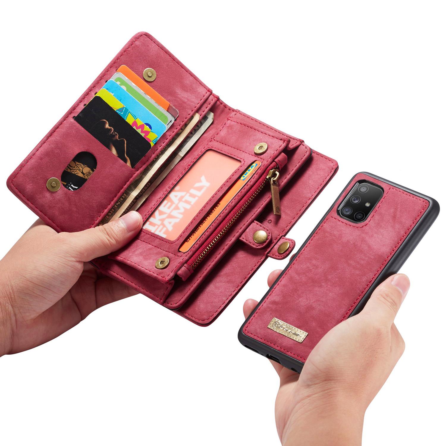 Multi-slot Mobiltaske Samsung Galaxy A51 Rød