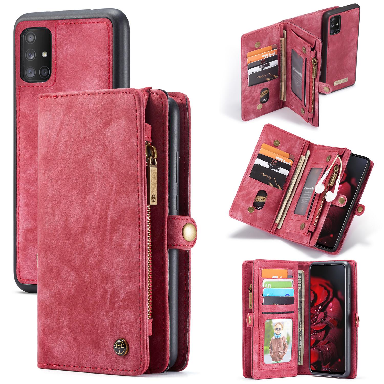 Multi-slot Mobiltaske Samsung Galaxy A71 Rød