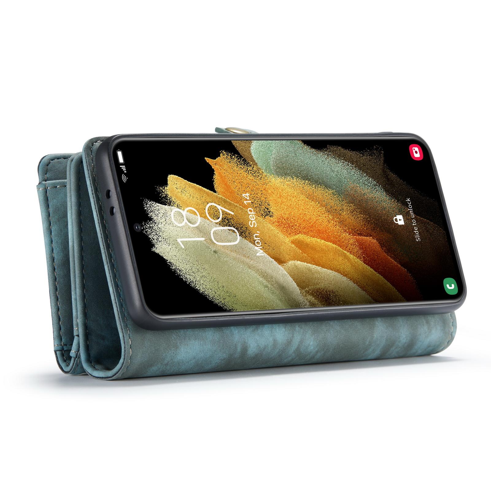 Multi-slot Mobiltaske Samsung Galaxy S21 Plus Blå
