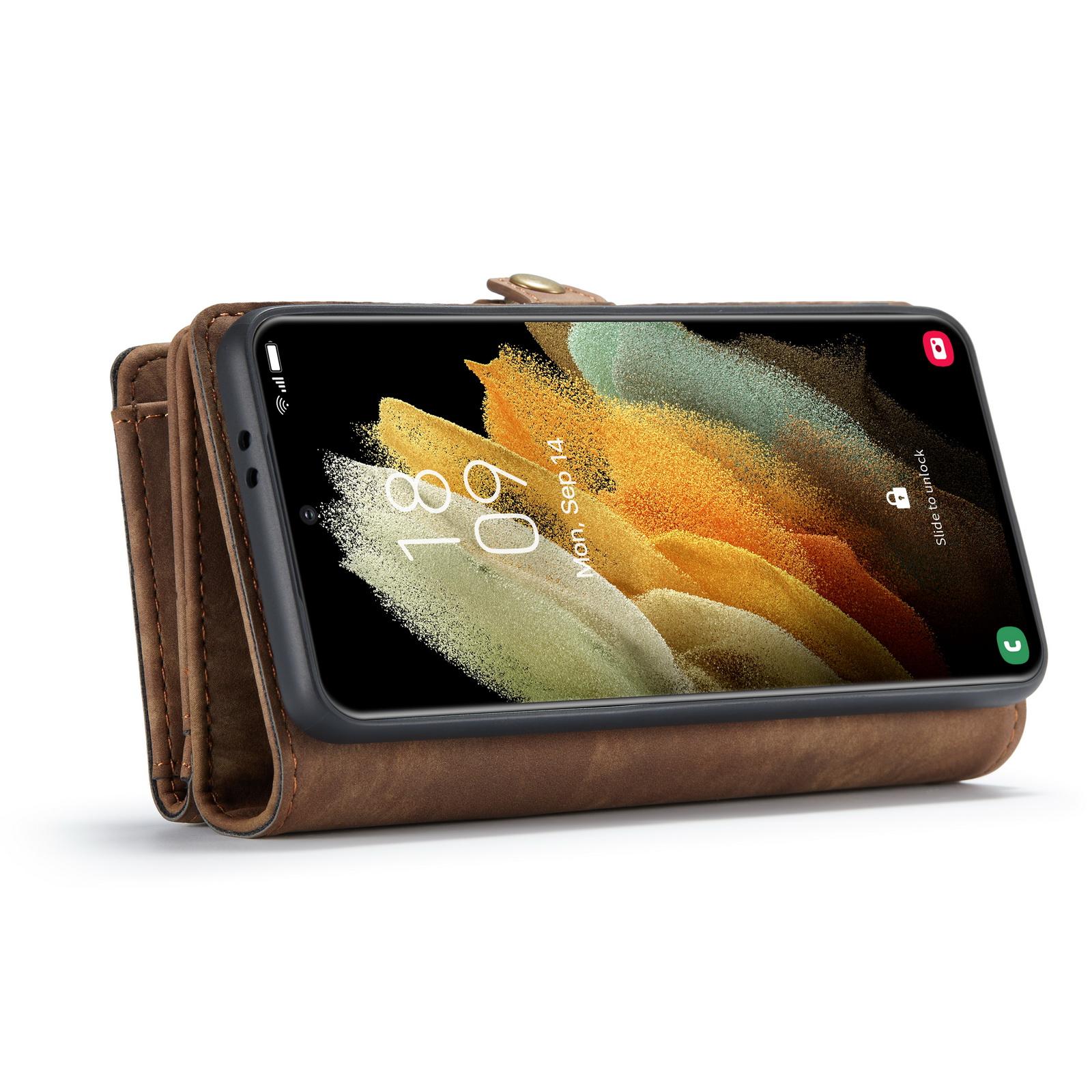 Multi-slot Mobiltaske Samsung Galaxy S21 Plus Brun