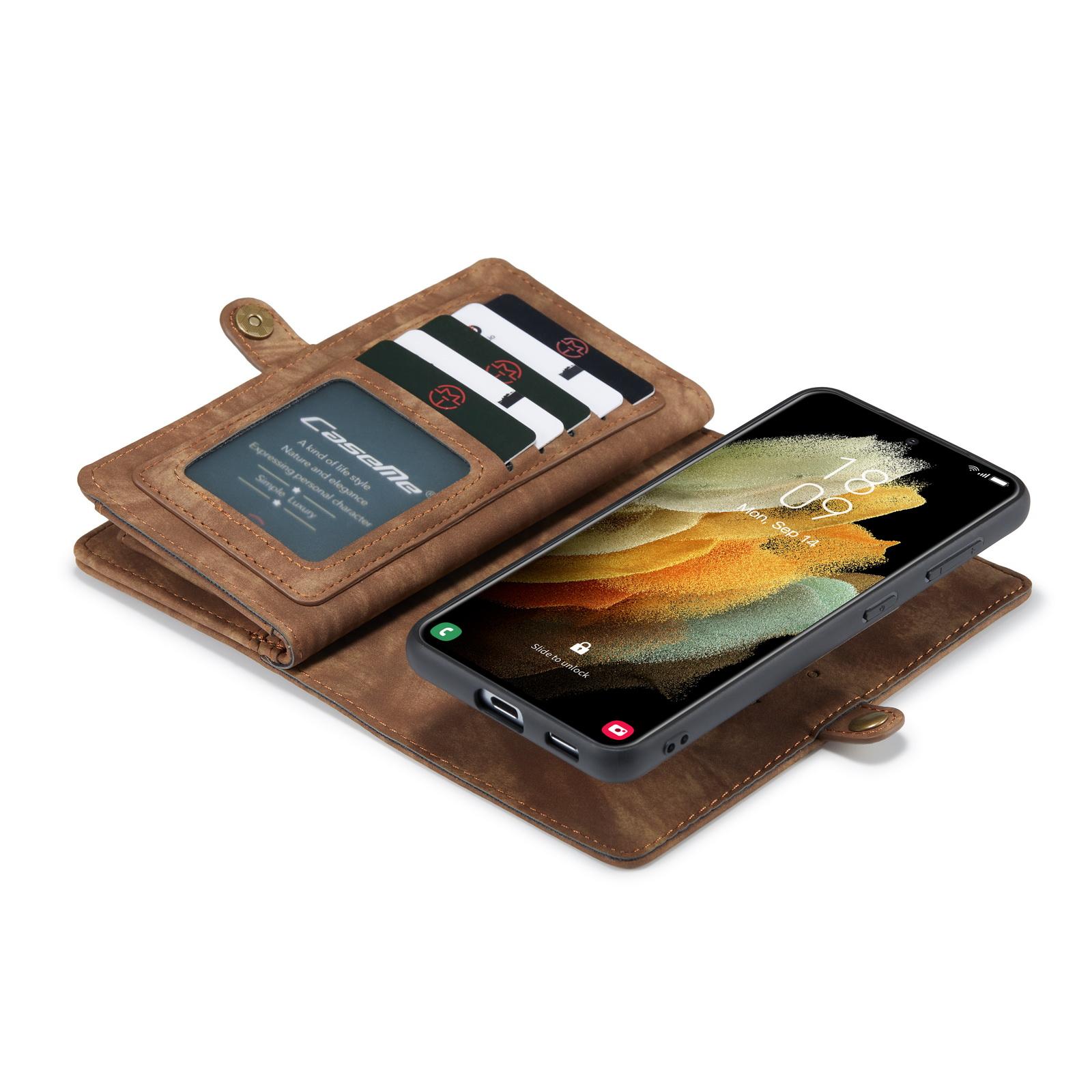 Multi-slot Mobiltaske Samsung Galaxy S21 Plus Brun