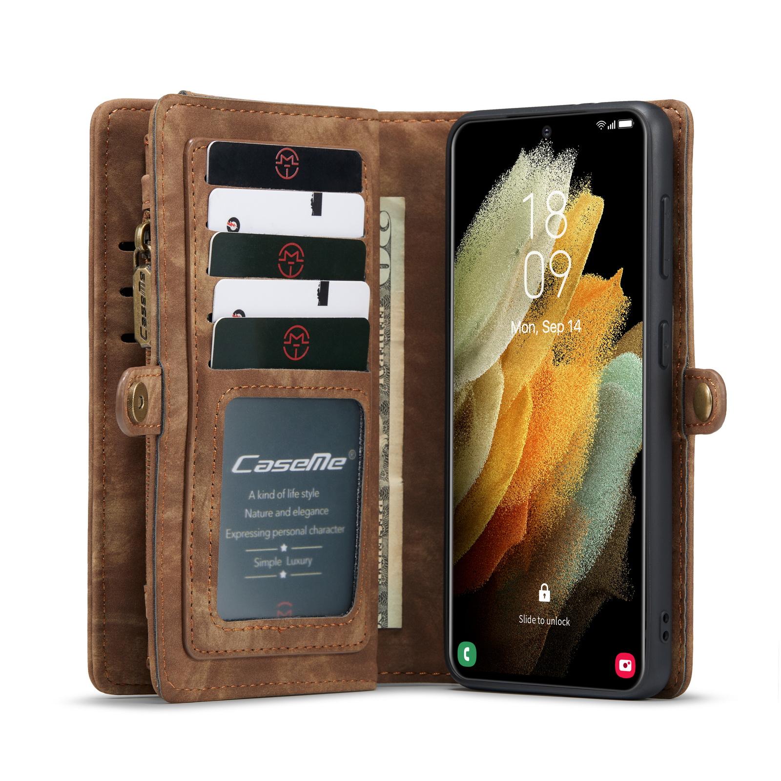 Multi-slot Mobiltaske Samsung Galaxy S21 Plus Brun