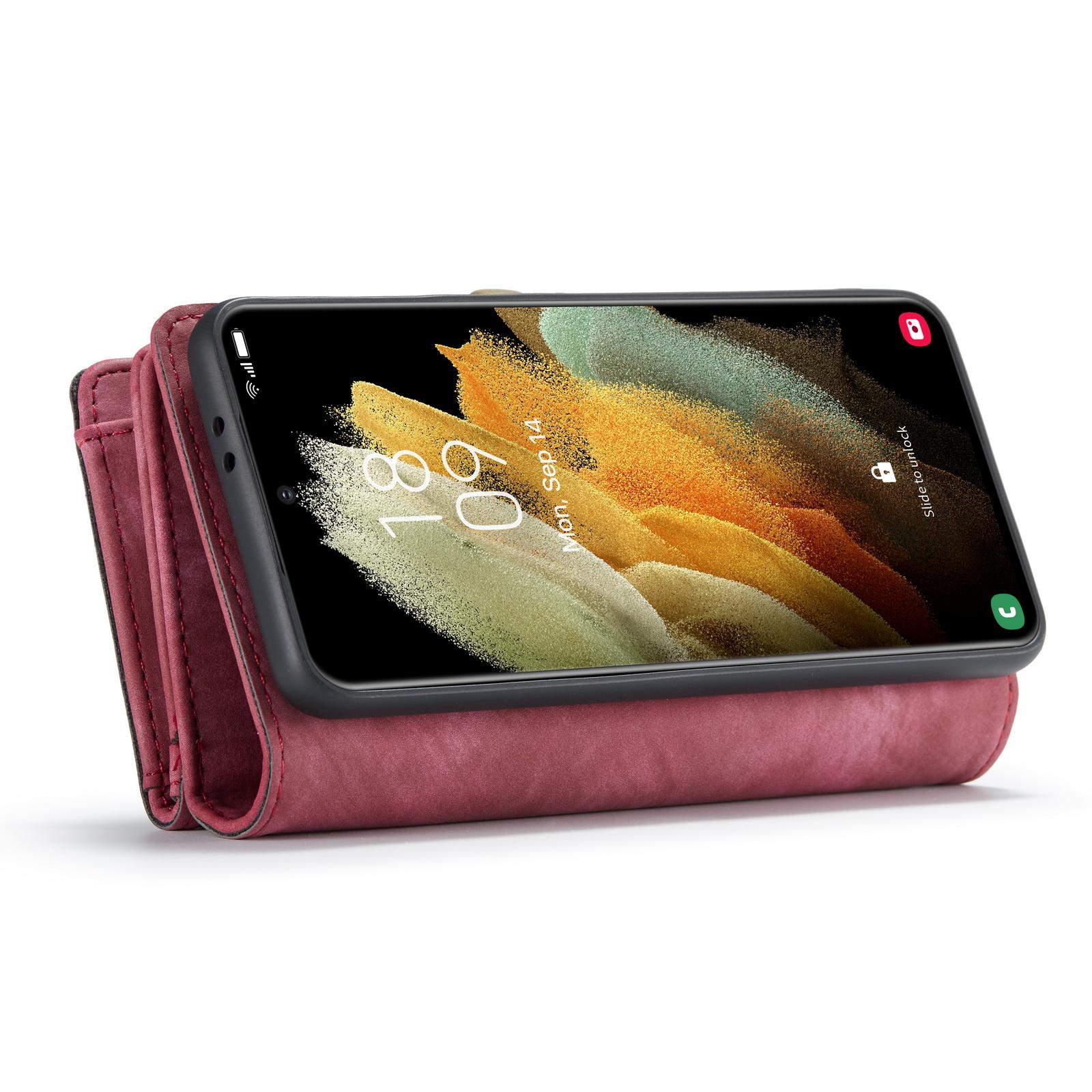 Multi-slot Mobiltaske Galaxy S21 Plus rød