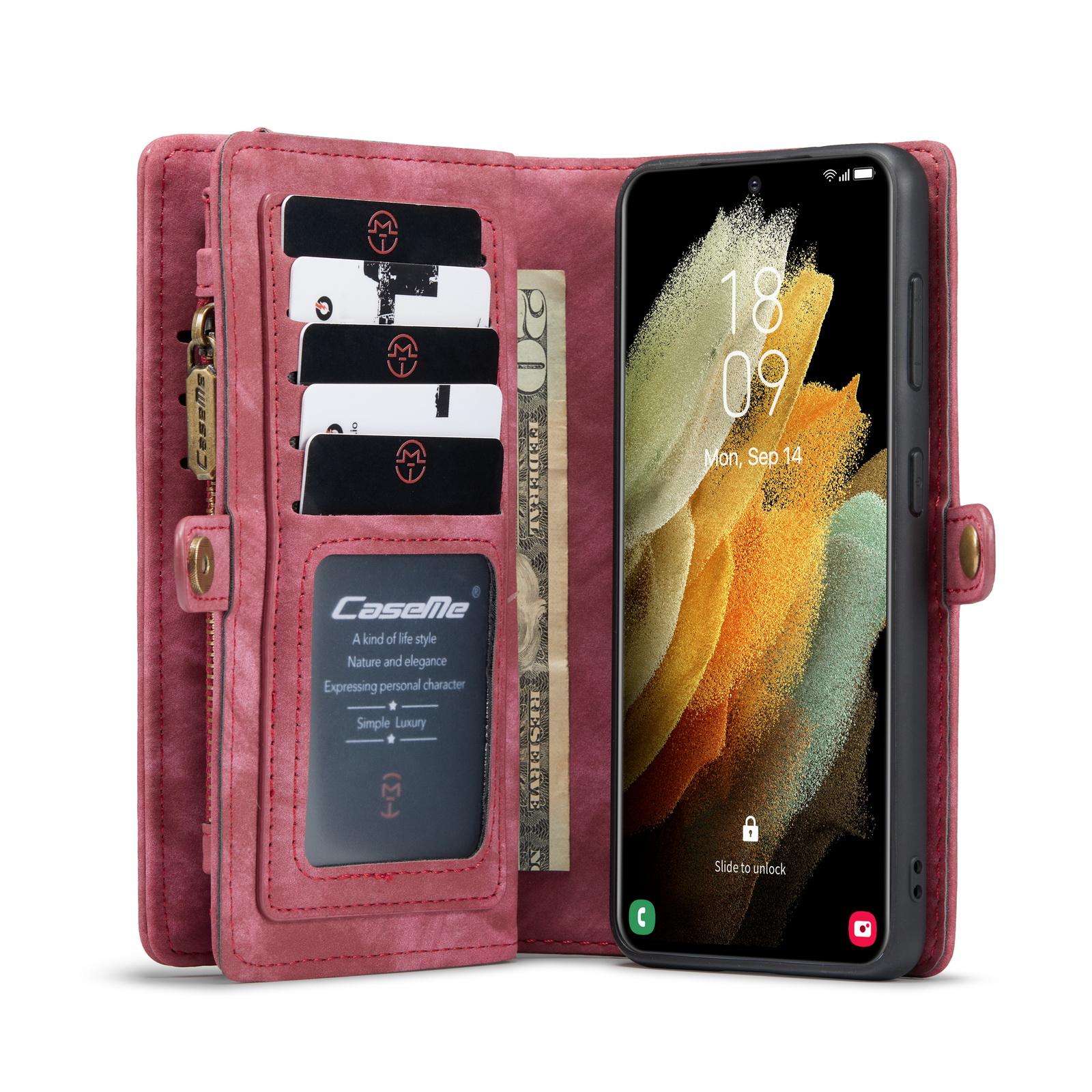 Multi-slot Mobiltaske Galaxy S21 rød