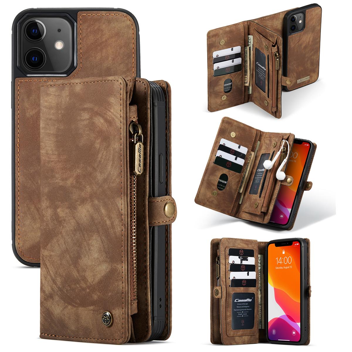 Multi-slot Mobiltaske iPhone 12 Mini brun