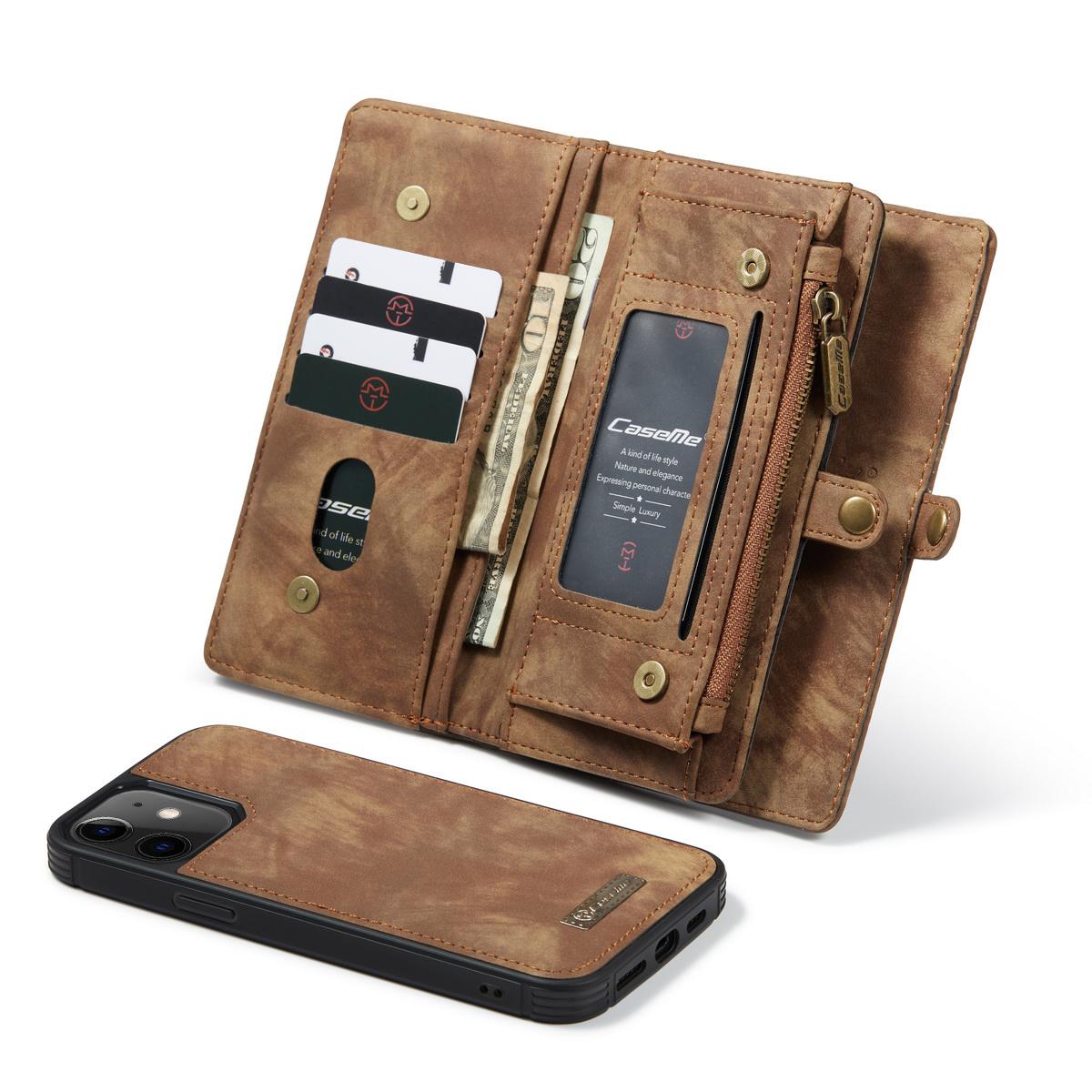 Multi-slot Mobiltaske Apple iPhone 12 Mini Brun