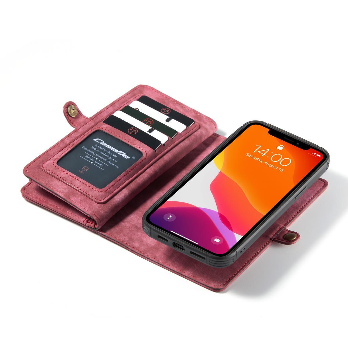 Multi-slot Mobiltaske iPhone 12 Mini rød
