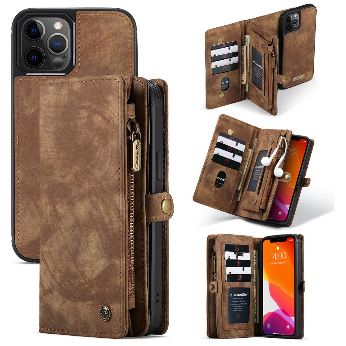 Multi-slot Mobiltaske iPhone 12 Pro Max brun