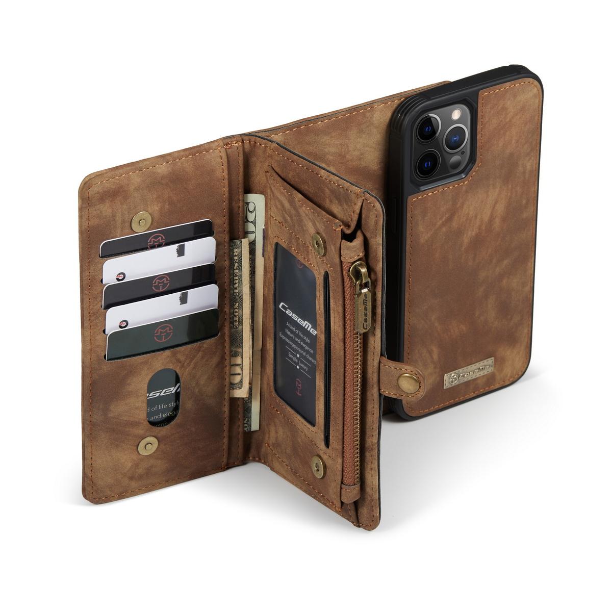 Multi-slot Mobiltaske iPhone 12 Pro Max brun