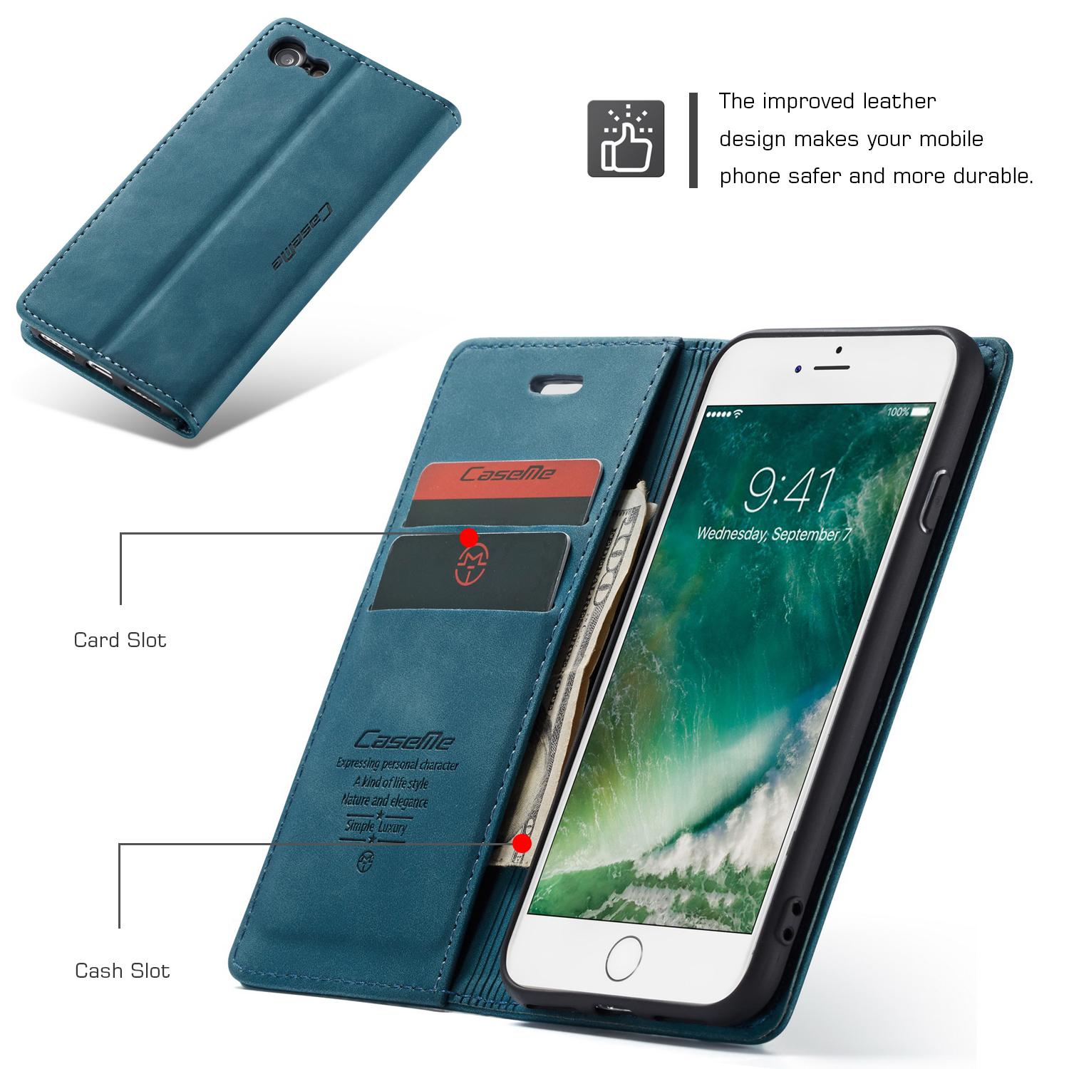 Slim Pung Etui iPhone SE (2020) blå