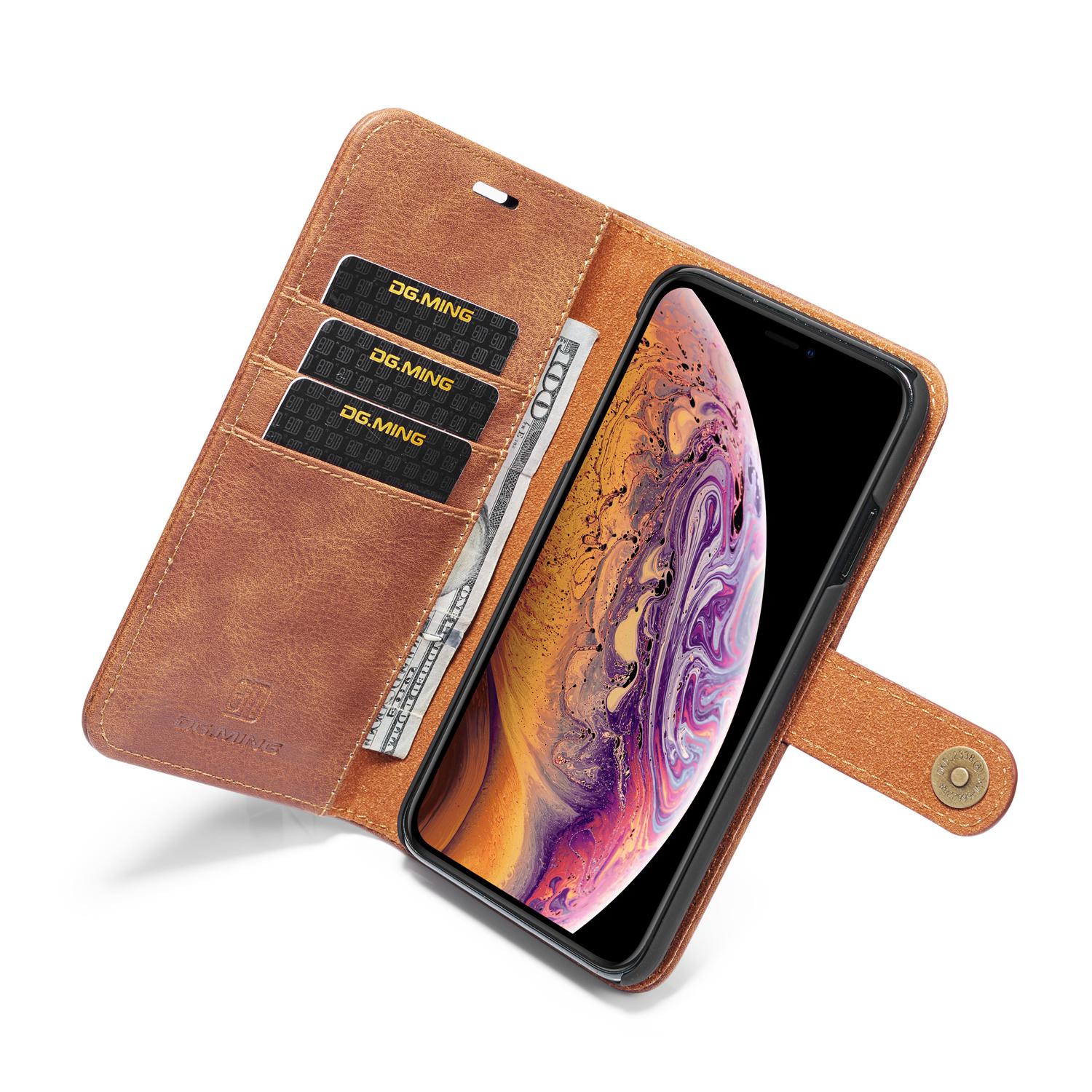 iPhone X/XS Magnet Wallet Cognac