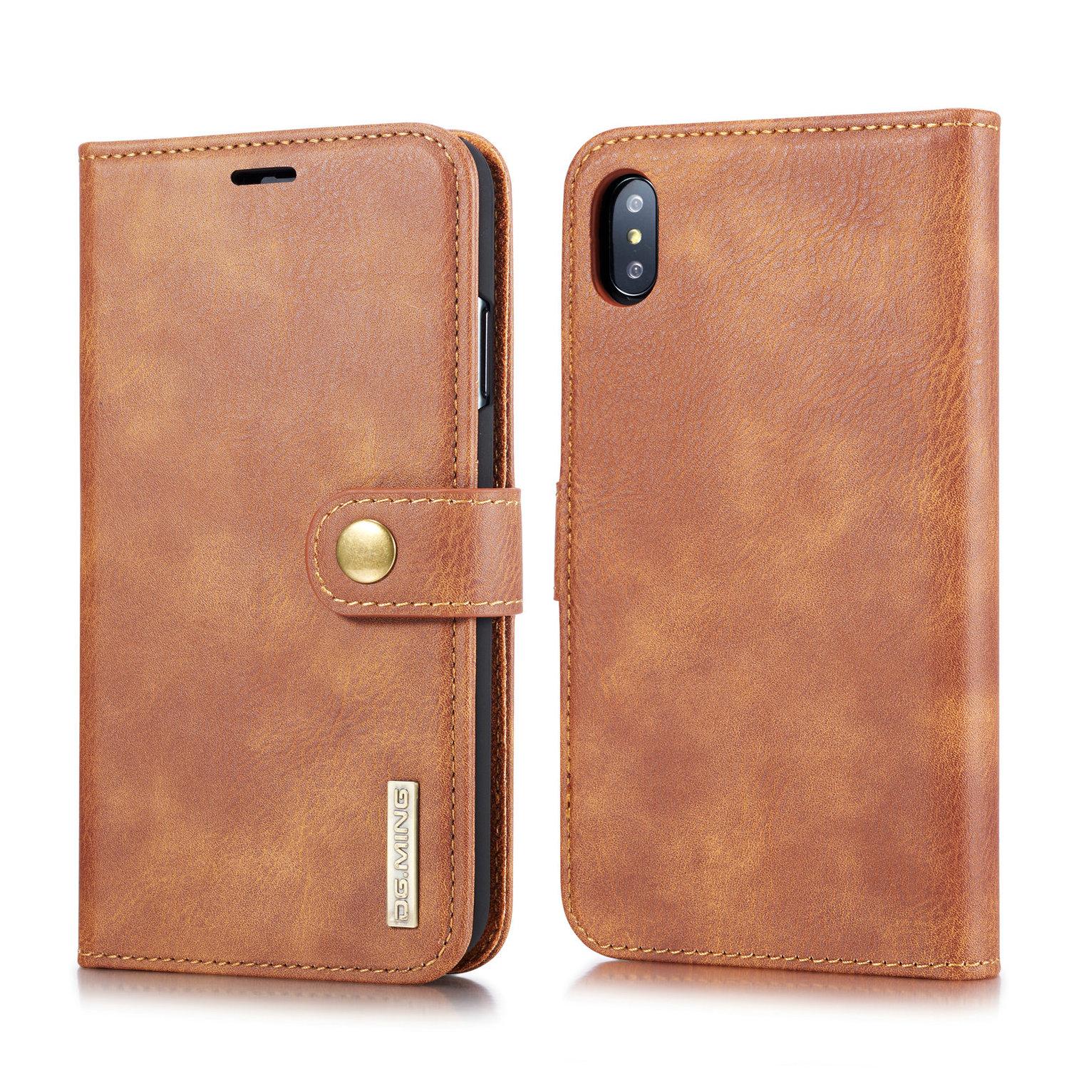 iPhone X/XS Magnet Wallet Cognac