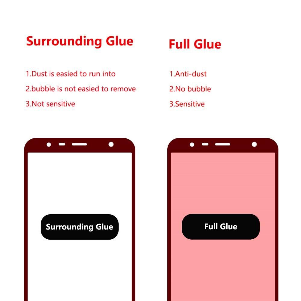 Full Glue Tempered Glass Galaxy J4 Plus 2018 Black