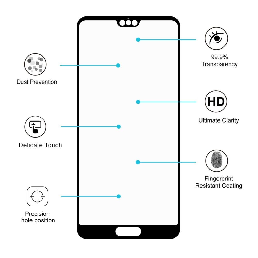 Full Glue Tempered Glass Huawei P20 Pro Black