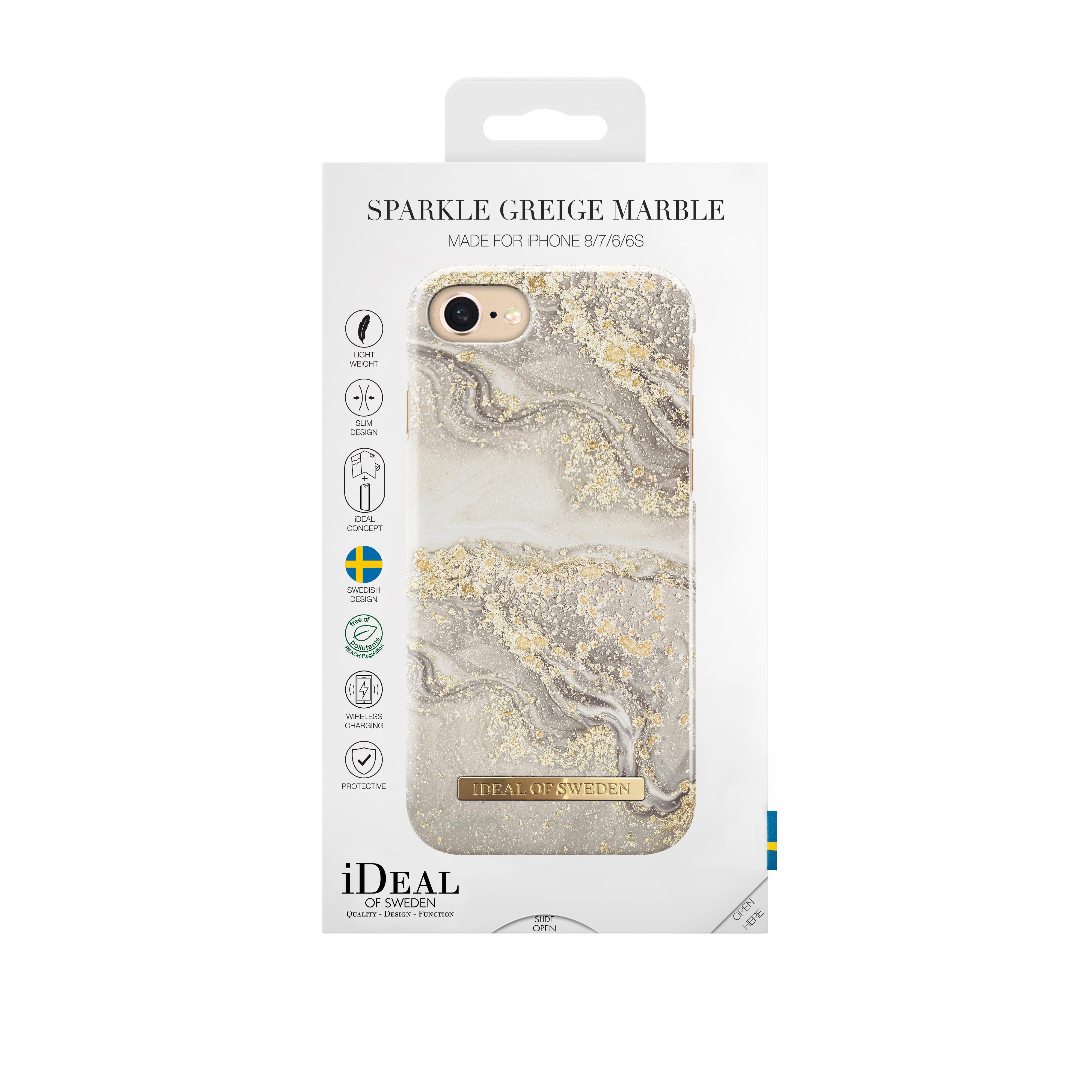 Fashion Case iPhone 6/6S/7/8/SE 2020 Sparkle Greige Marble