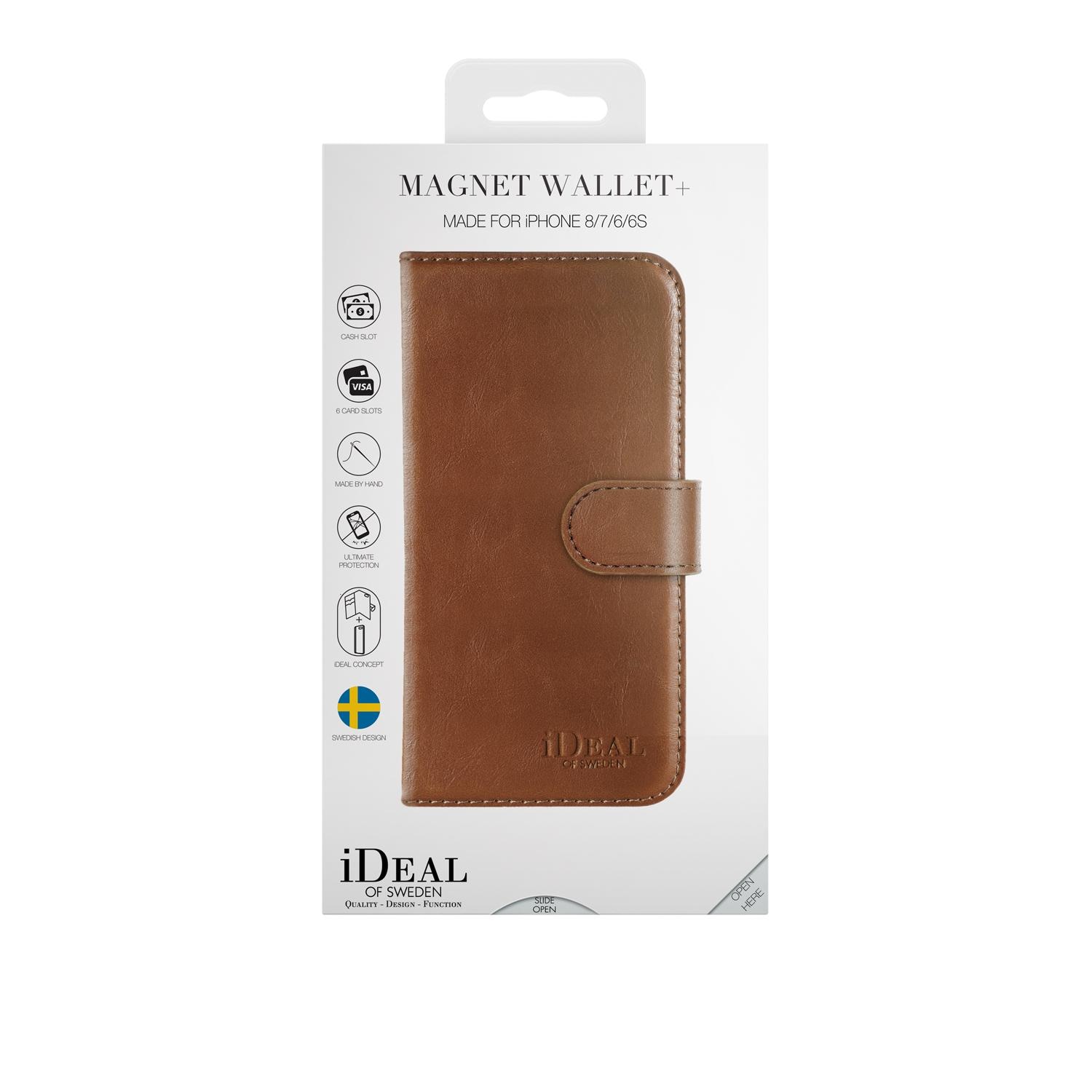 Magnet Wallet+ iPhone 6/6S/7/8/SE 2020 Brown