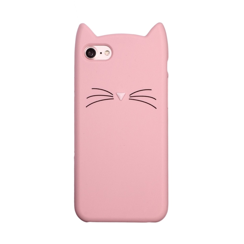Cover Silikone Kat iPhone 7 lyserød