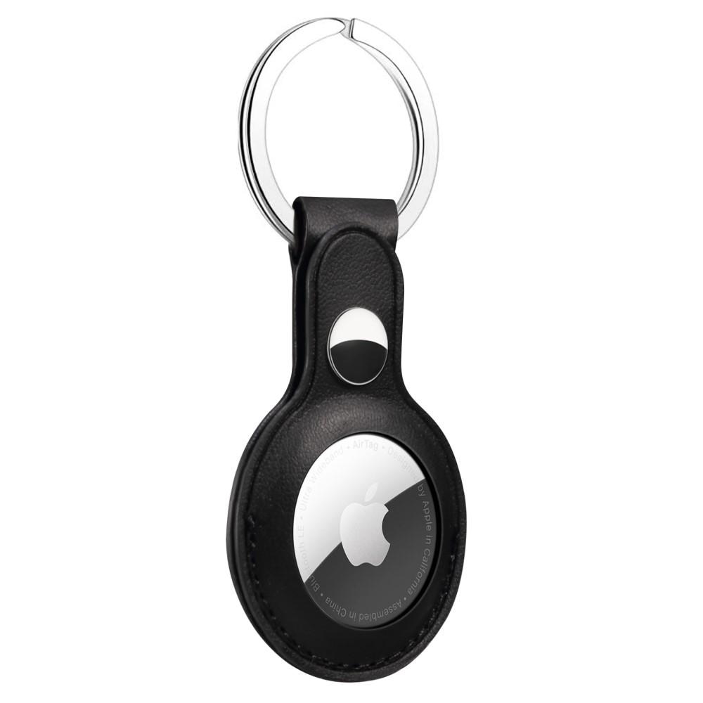 Nøglering Læder Apple AirTag sort