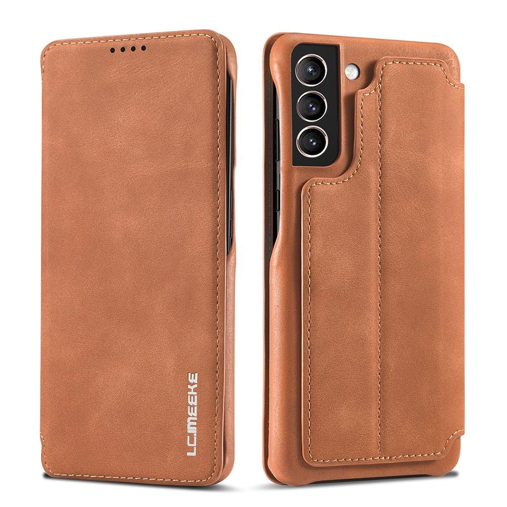 Slim Tegnebogsetui Samsung Galaxy S21 Cognac