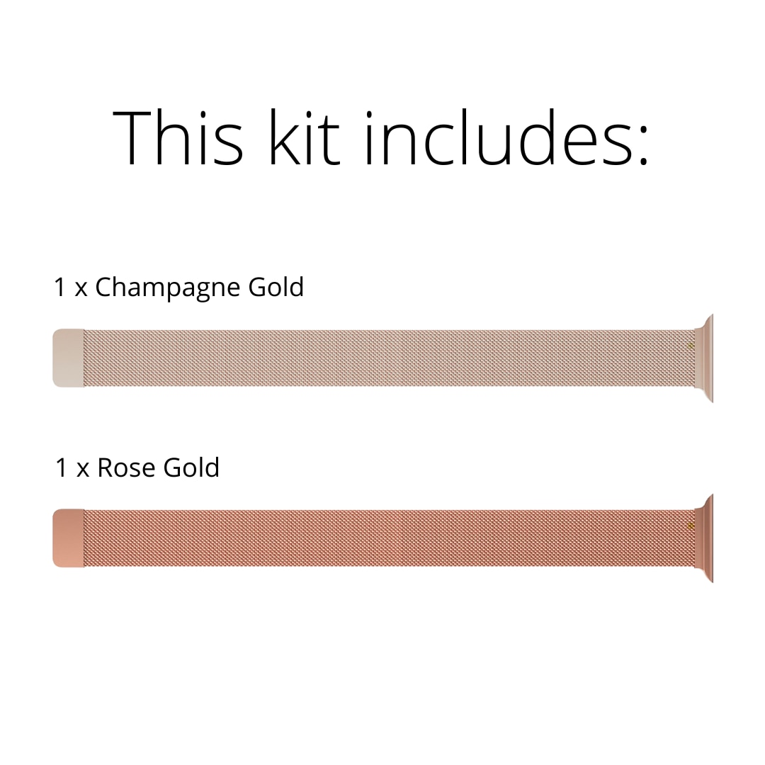 Apple Watch 41mm Series 7 Sæt Armbånd Milanese Loop champagne guld & rose guld