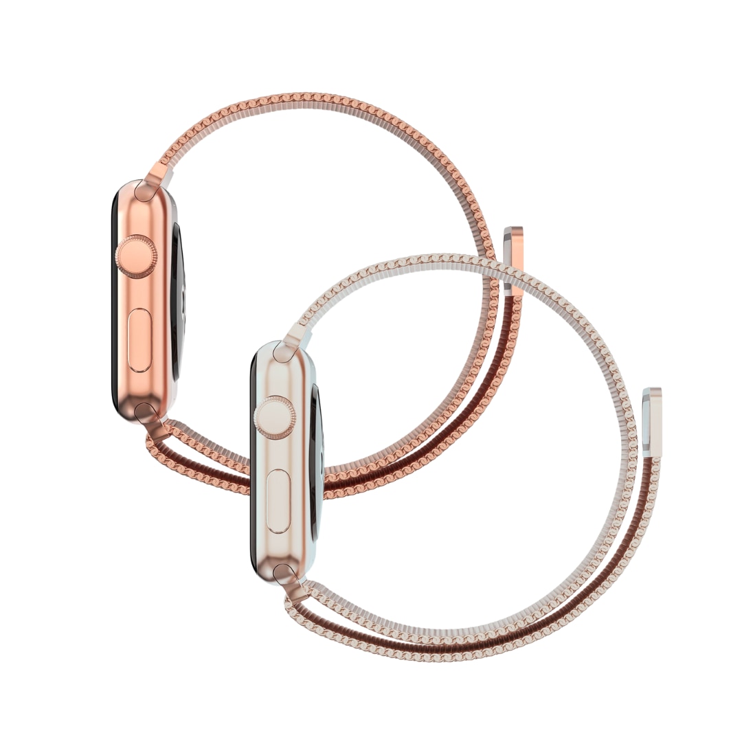 Apple Watch SE 40mm Sæt Armbånd Milanese Loop champagne guld & rose guld