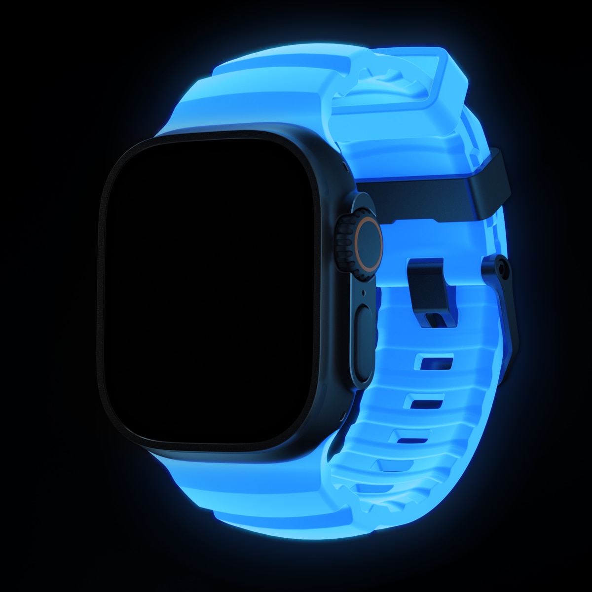 Apple Watch Series 4-6 44mm Rocky Point Band Icy Blue Glow (Black Hardware) - Limited edition