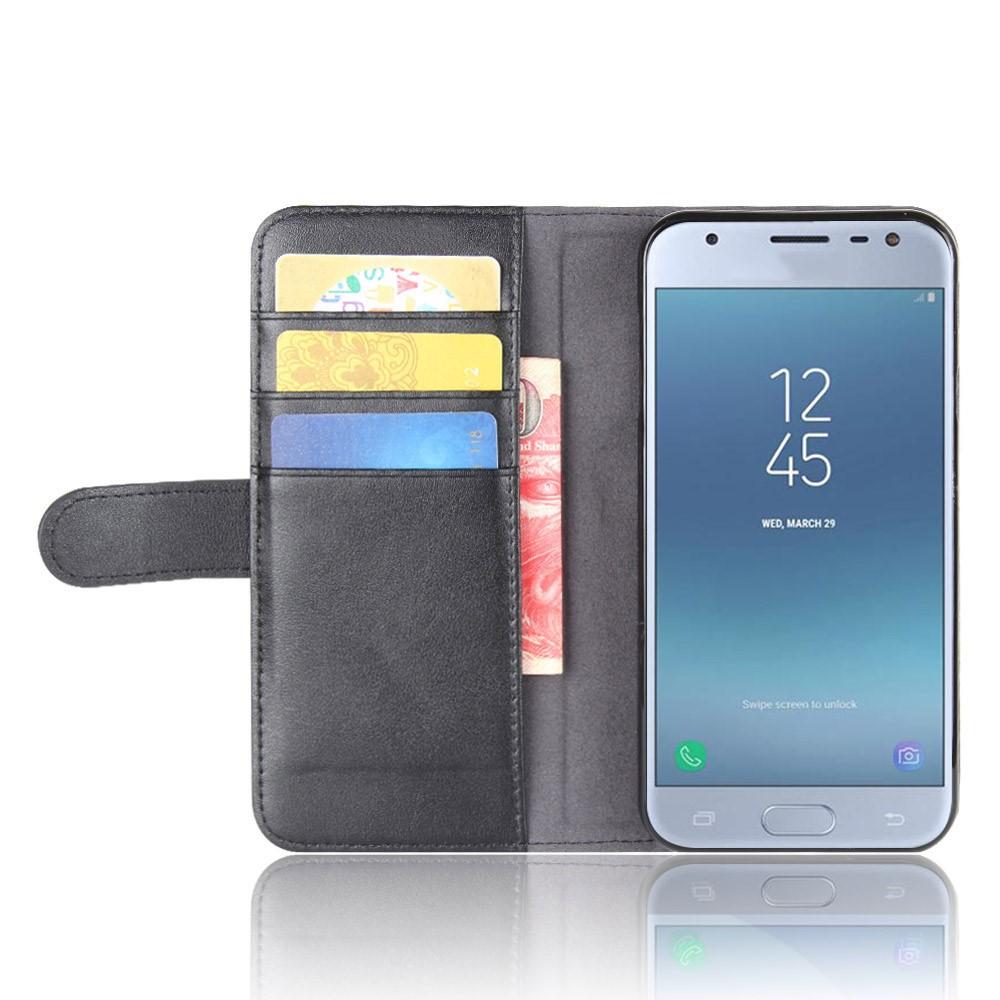 Ægte Læderetui Samsung Galaxy J3 2017 Sort