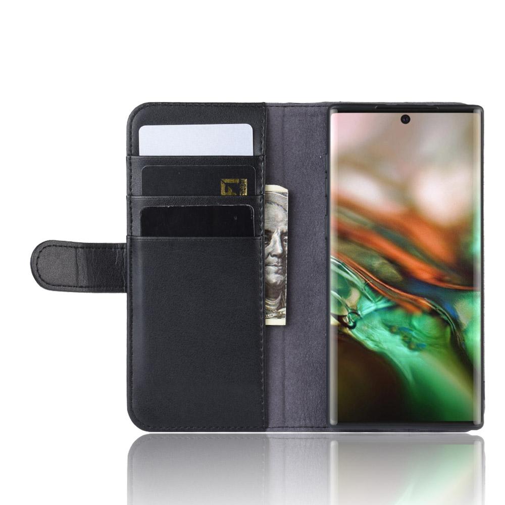 Ægte Læderetui Samsung Galaxy Note 10 Sort