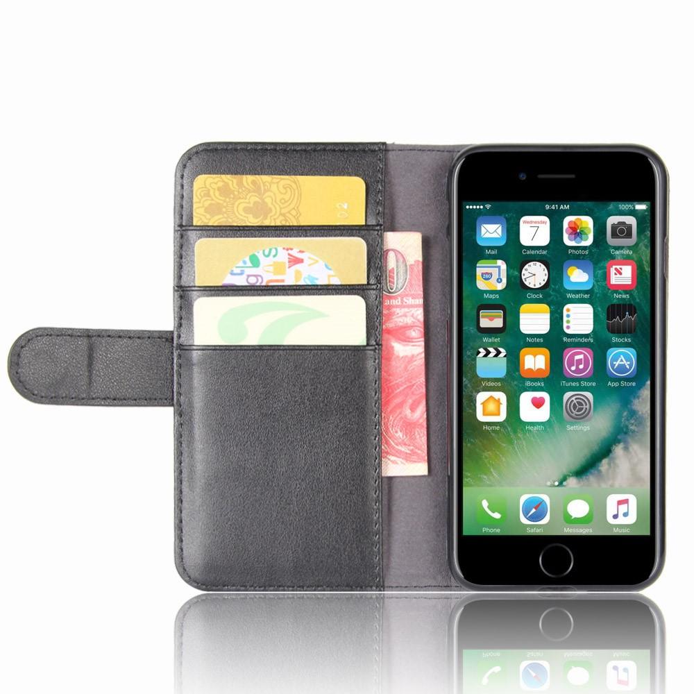 Ægte Læderetui iPhone 7/8/SE sort