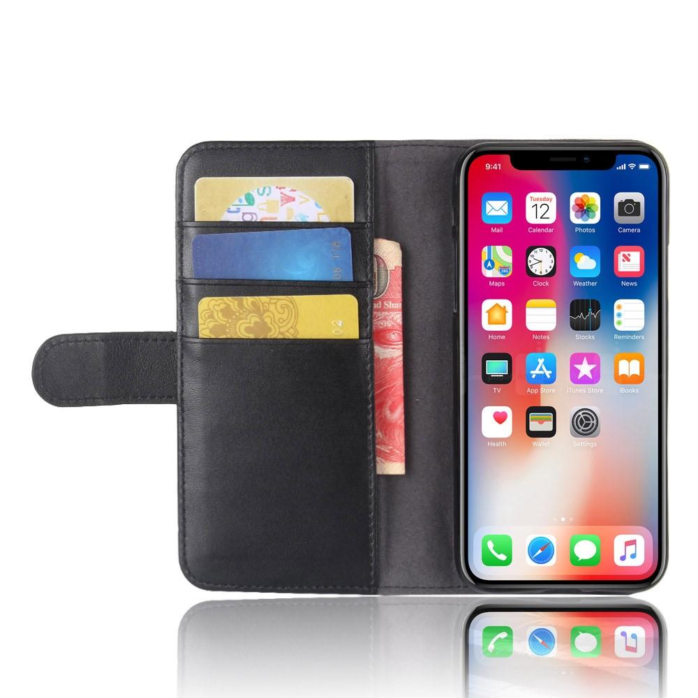 Ægte Læderetui iPhone X/XS Sort