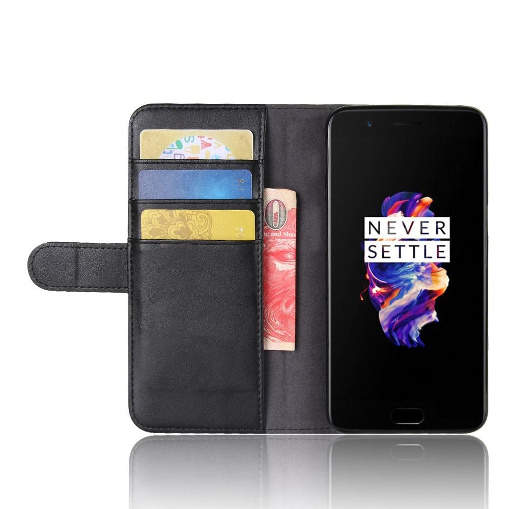 Ægte Læderetui  OnePlus 5 Sort