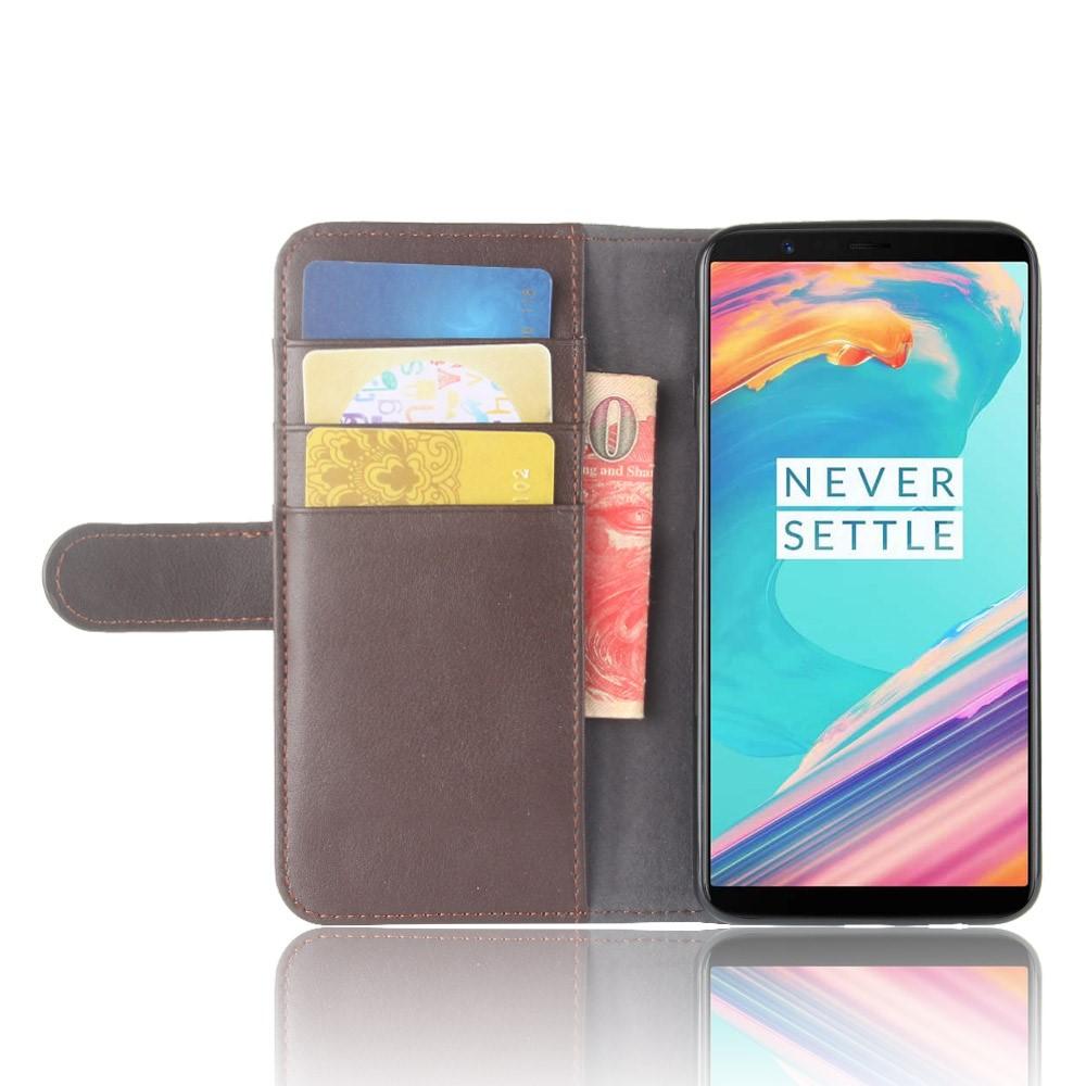 Ægte Læderetui OnePlus 5T brun