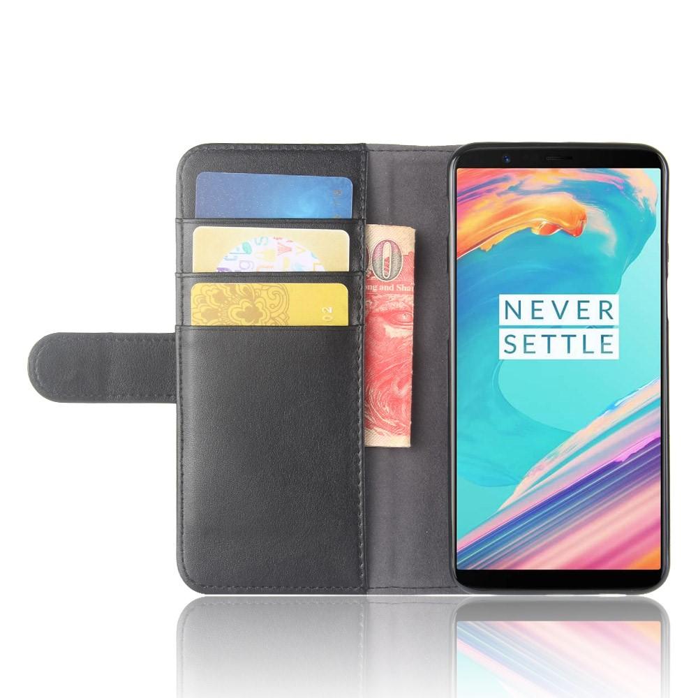 Ægte Læderetui  OnePlus 5T Sort