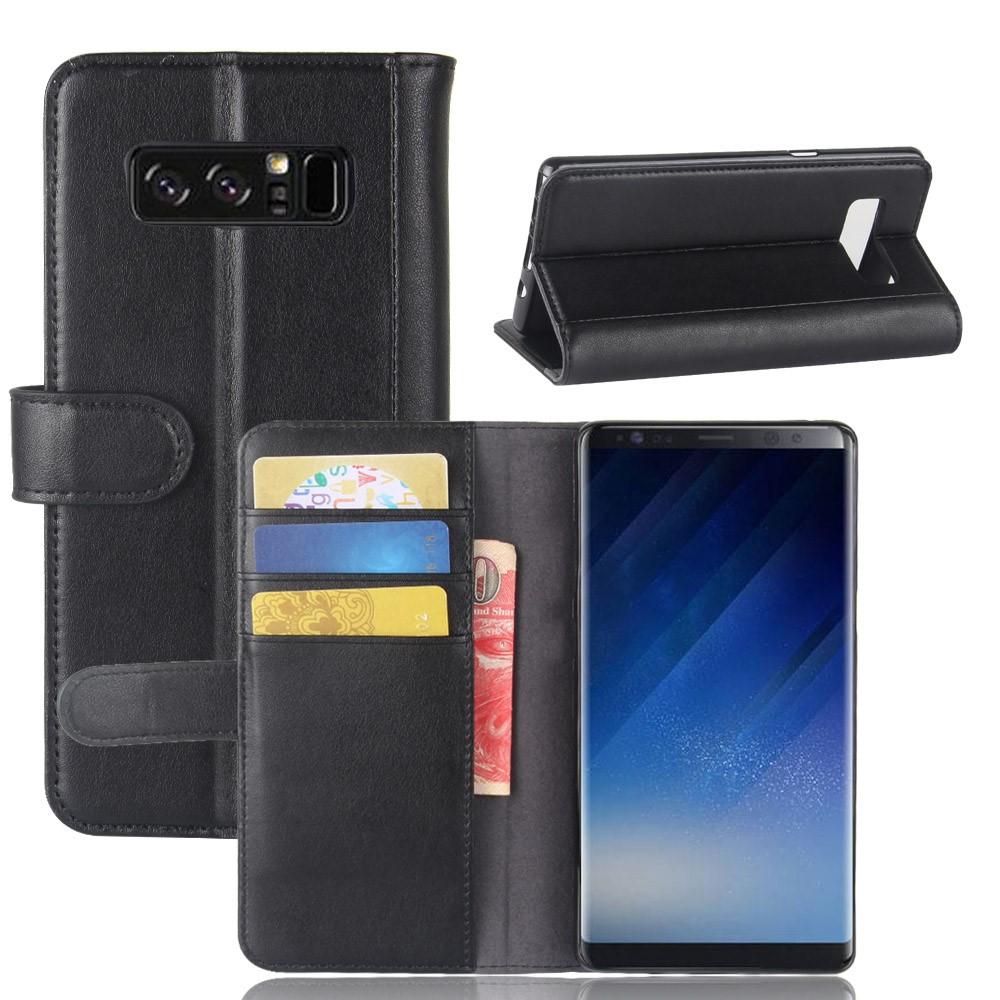 Ægte Læderetui Samsung Galaxy Note 8 Sort
