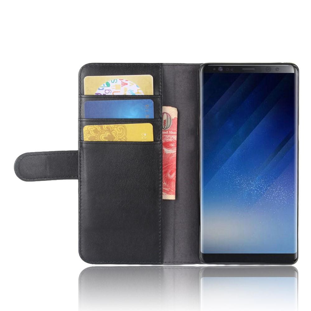 Ægte Læderetui Samsung Galaxy Note 8 Sort