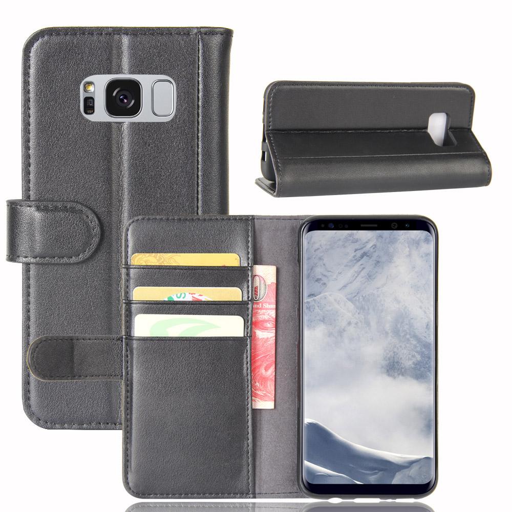 Ægte Læderetui Samsung Galaxy S8 Plus Sort