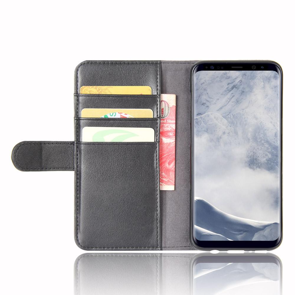 Ægte Læderetui Samsung Galaxy S8 Plus Sort