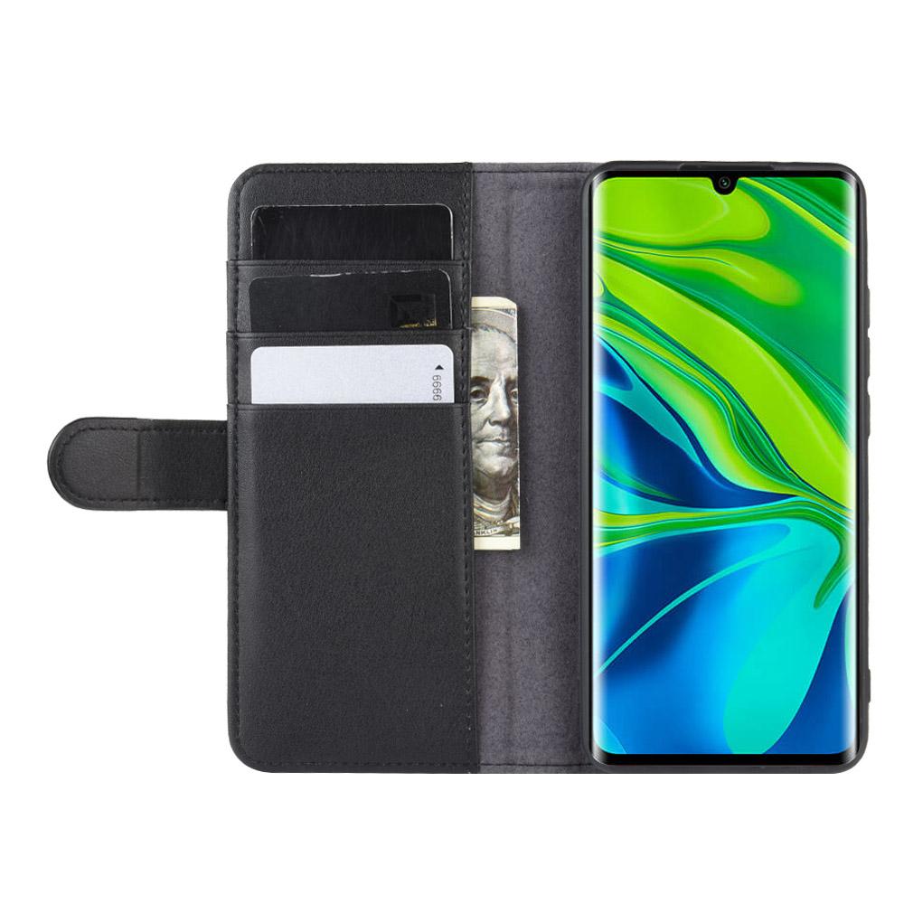 Ægte Læderetui Xiaomi Mi Note 10/10 Pro Sort