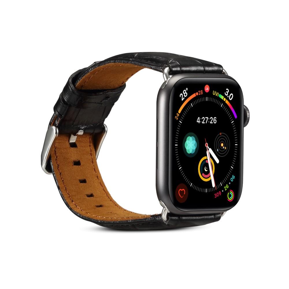 Apple Watch 45mm Series 8 Croco Leather Band sort