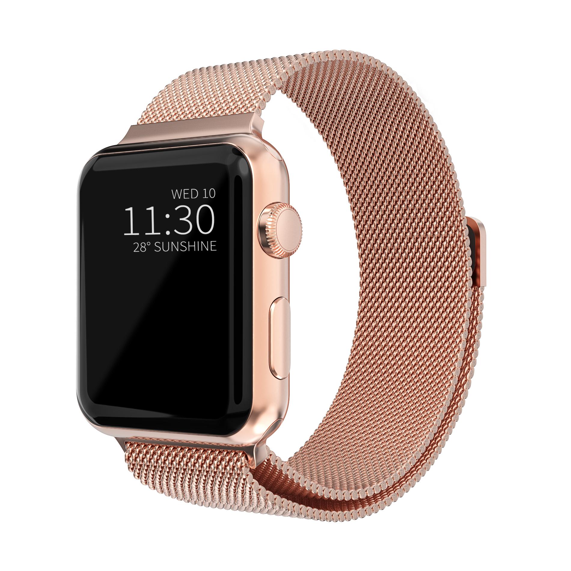 Armbånd Milanese Loop Apple Watch 45mm Series 9 rose guld