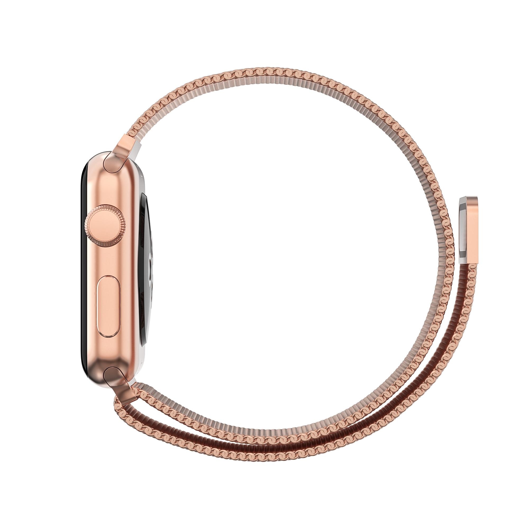 Armbånd Milanese Loop Apple Watch 45mm Series 7 rose guld