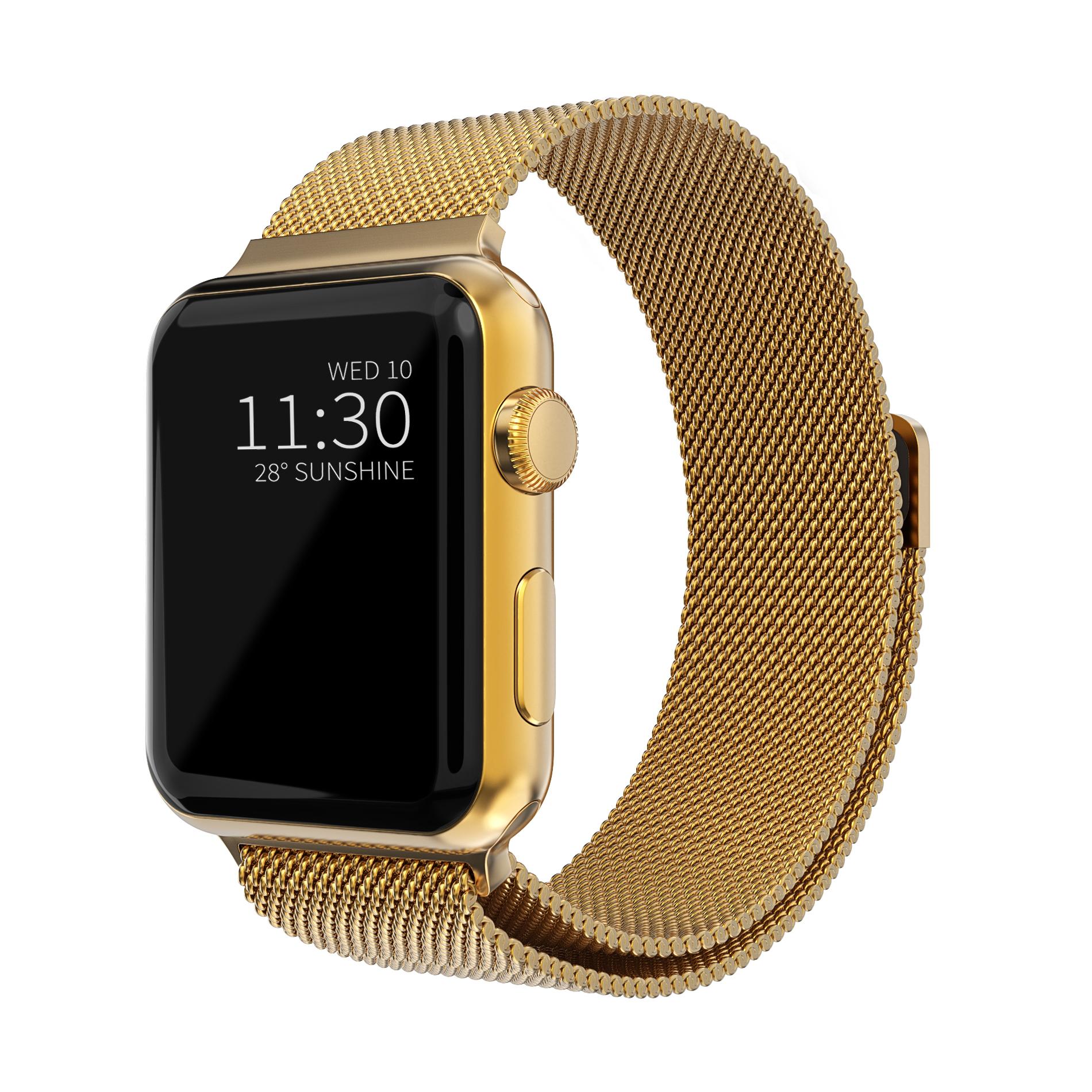 Armbånd Milanese Loop Apple Watch 45mm Series 9 guld