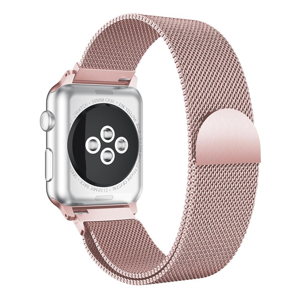 Armbånd Milanese Apple Watch Series 8 45mm Lyserød guld