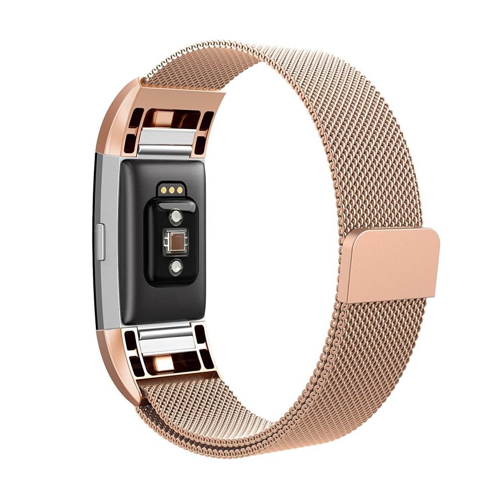 Armbånd Milanese Loop Fitbit Charge 2 rose guld