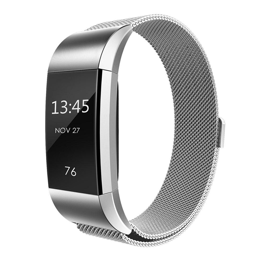 Armbånd Milanese Loop Fitbit Charge 2 sølv