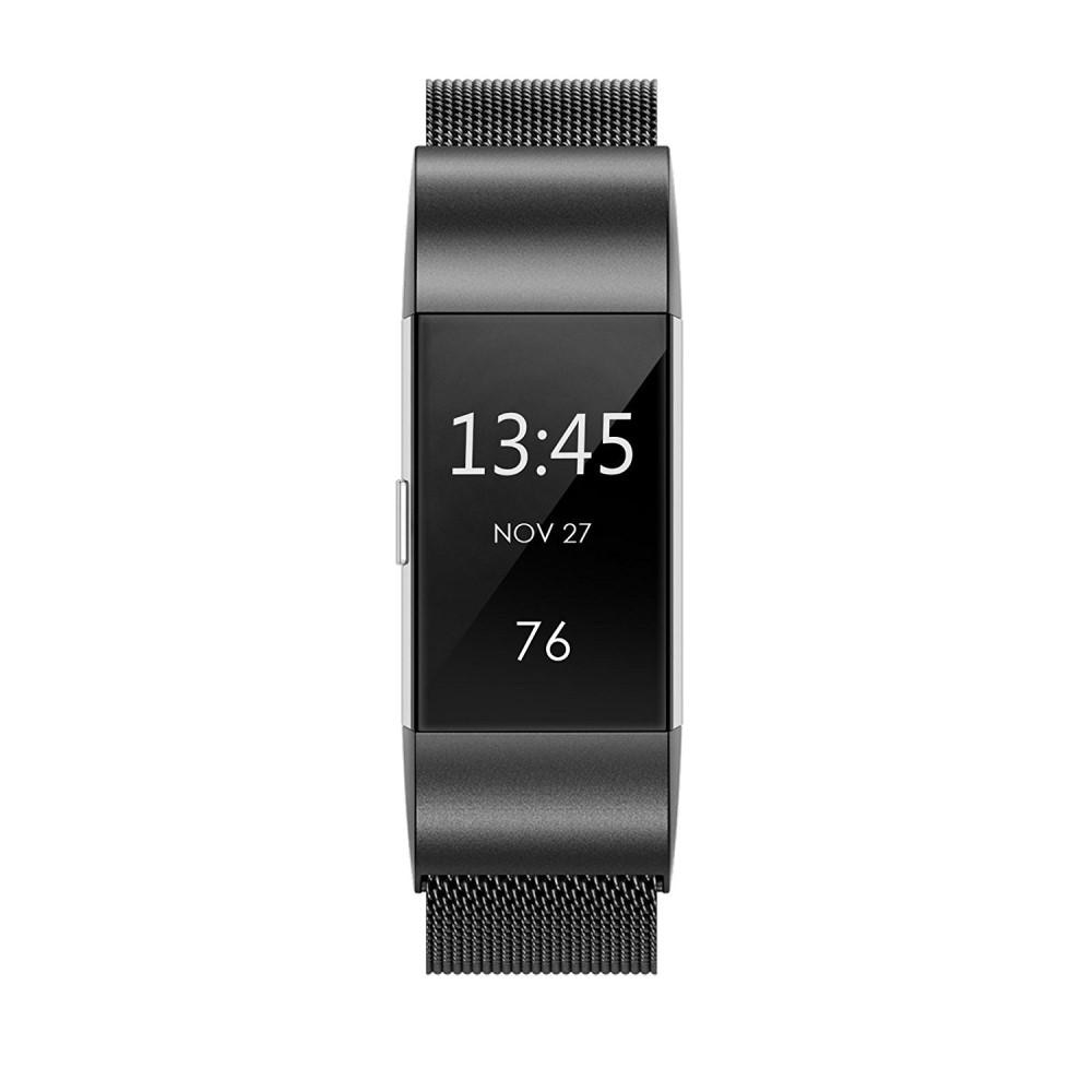 Armbånd Milanese Fitbit Charge 2 Sort