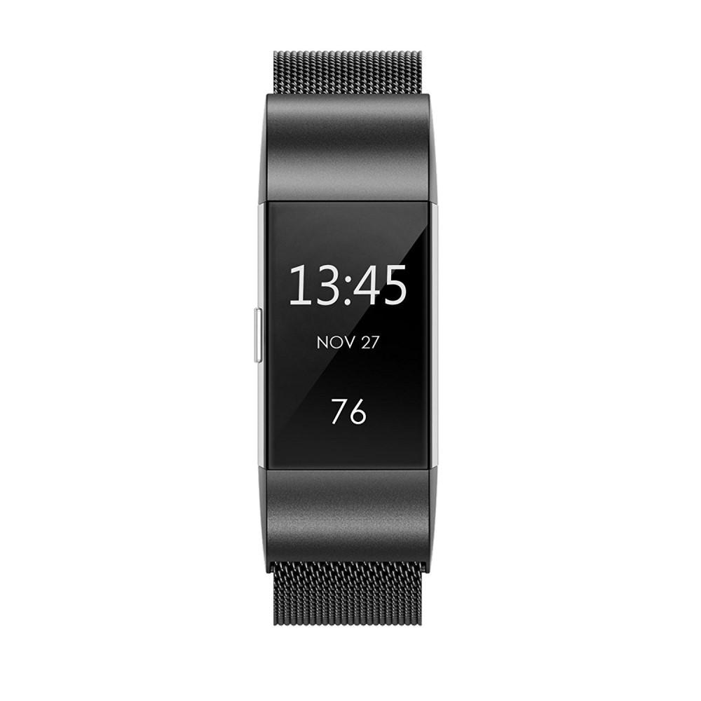 Armbånd Milanese Loop Fitbit Charge 2 sort