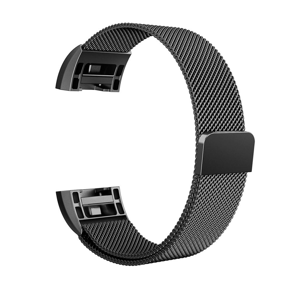 Armbånd Milanese Loop Fitbit Charge 2 sort